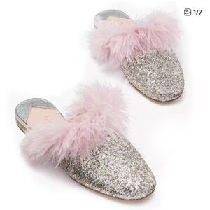 Kate Spade Marabou Slide Receycled Chunky Glitter